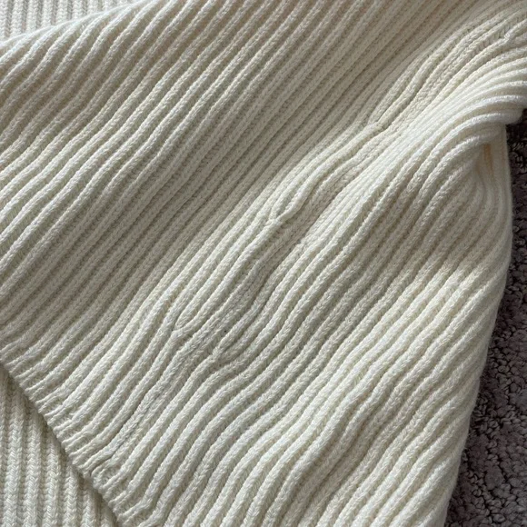 NWT Anthropologie Maeve Ivory Rib Knit Sweater, Mock Neck, Balloon Sleeves,Small - Picture 12 of 15